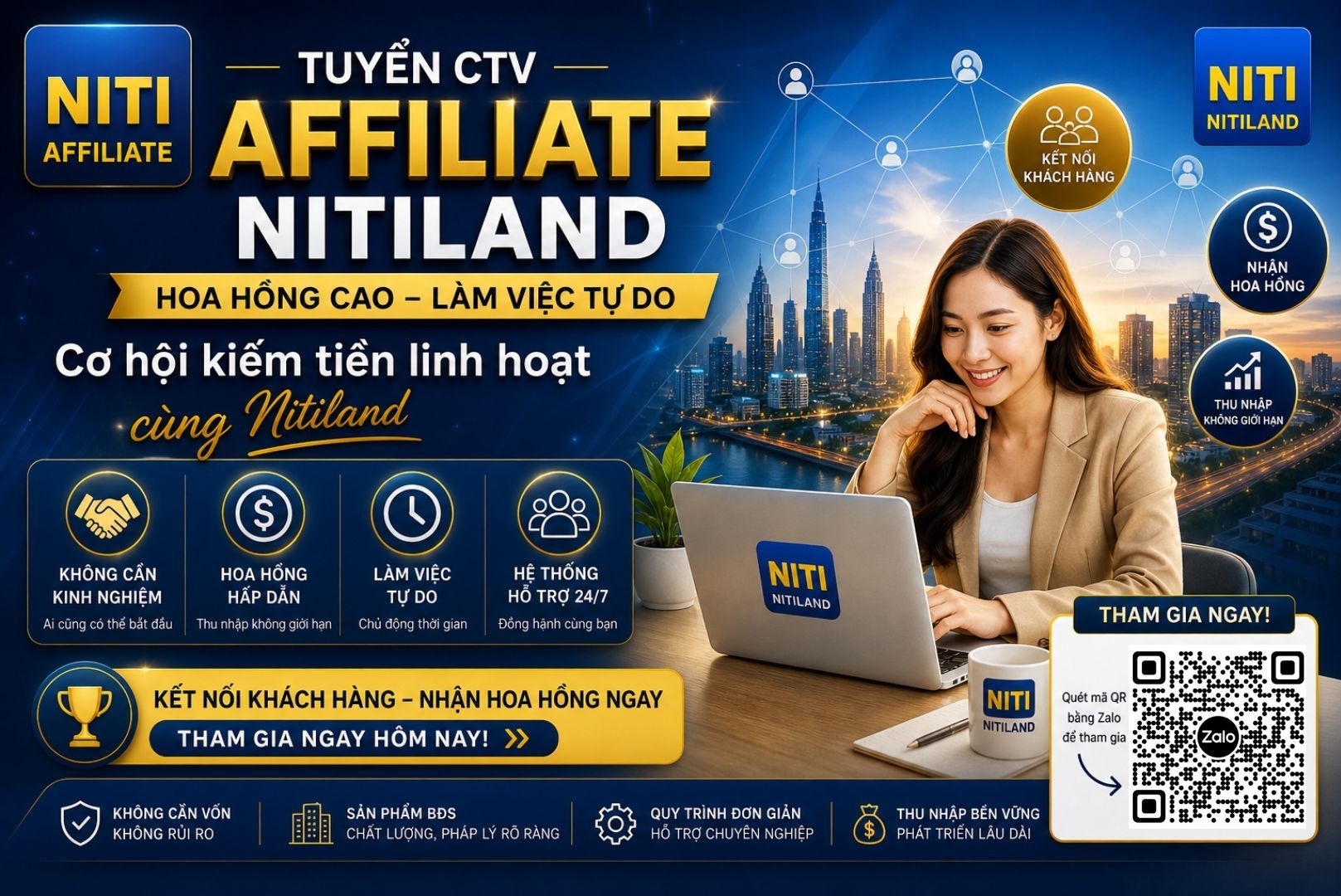 tuyển dụng ctv affiliate nitiland kiếm tiền online