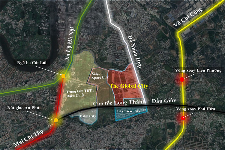 Hạ tầng giao thông xung quanh vị trí The Global City