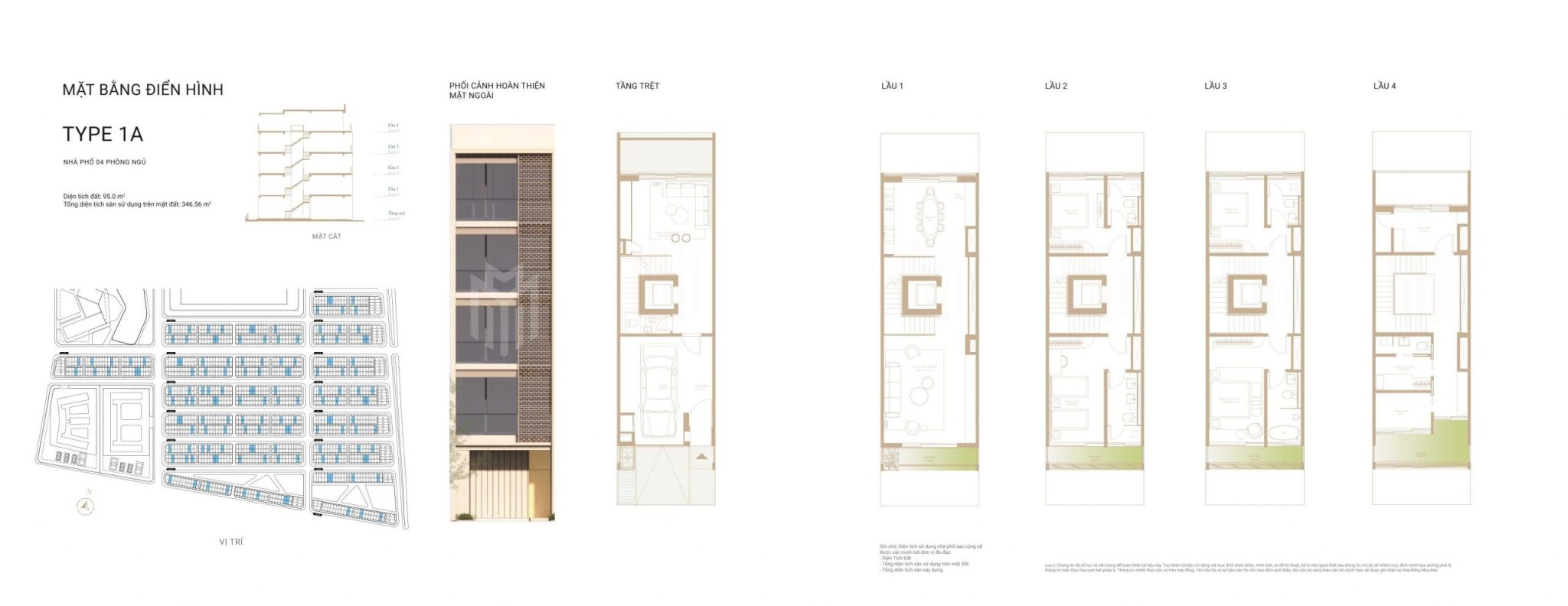 Layout thiết kế nhà phố soho type 1a