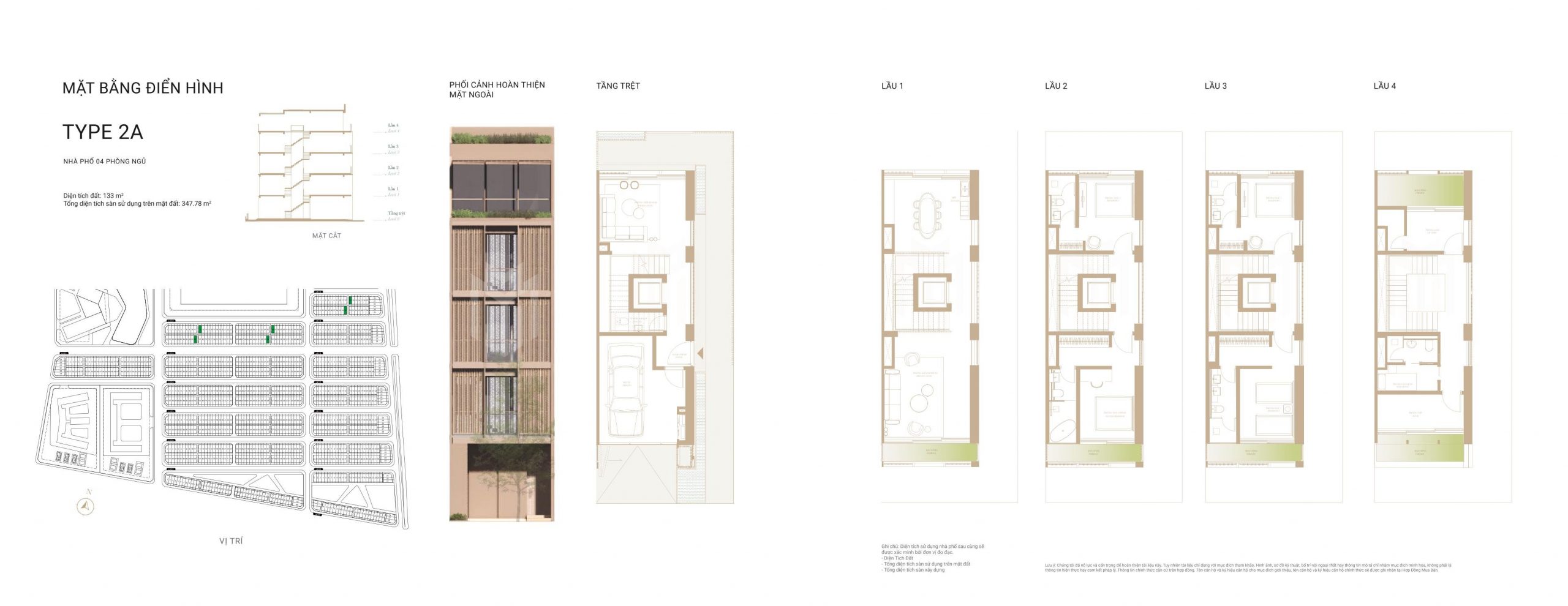 Layout thiết kế nhà phố soho type 2a