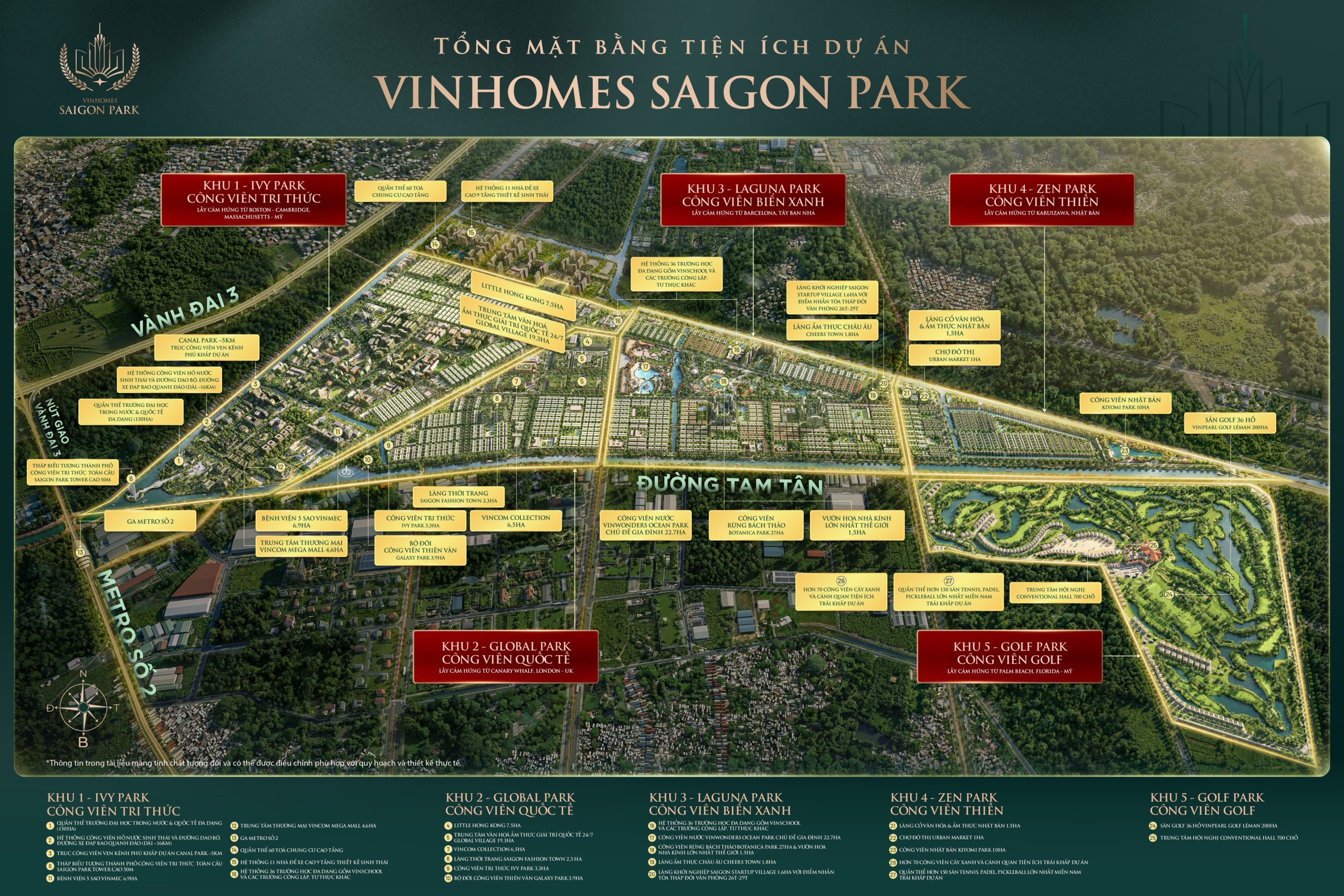 Tổng mặt bằng tiện ích Vinhomes hóc môn