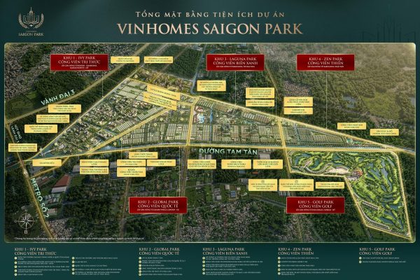 mặt bằng tiện tích tại Vinhomes SaiGon Park