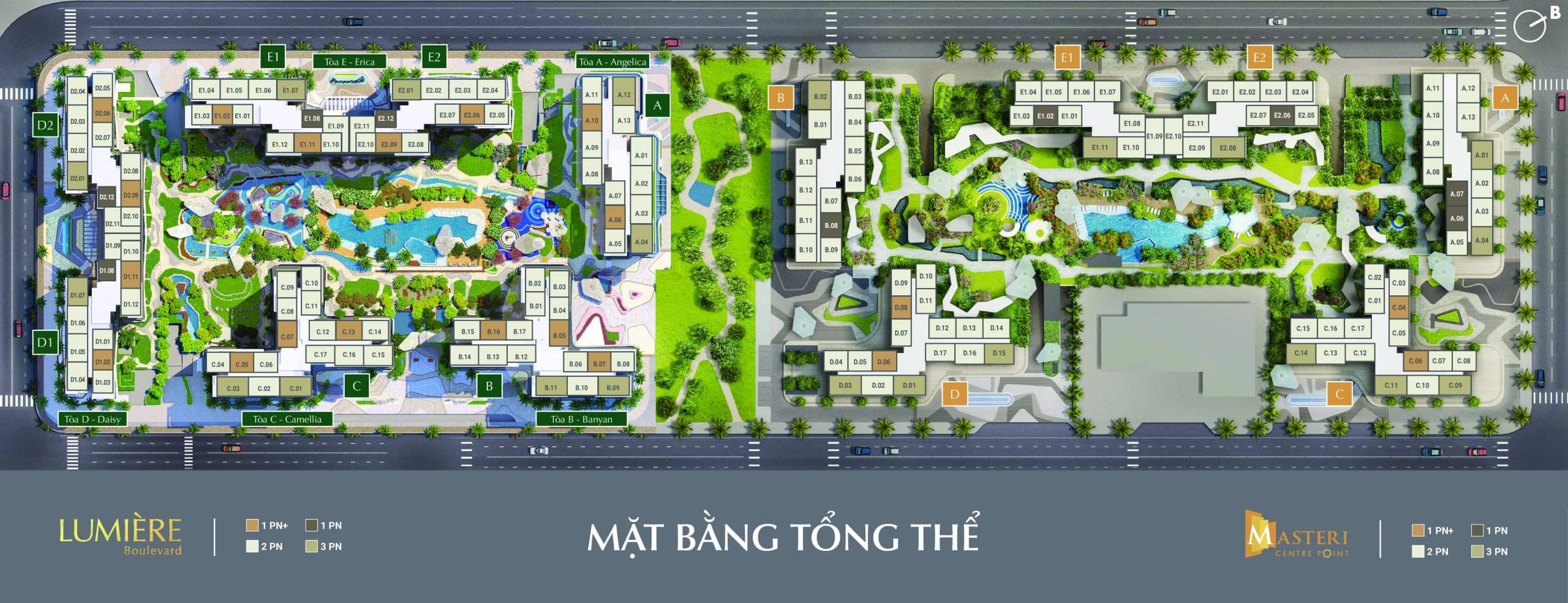Mặt bằng tổng thể masteri centre point