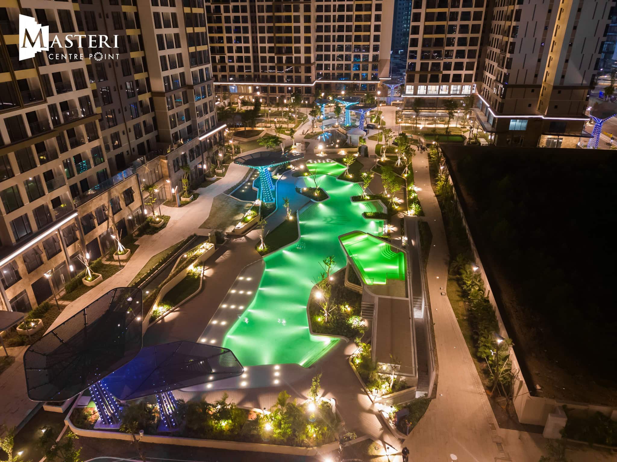 Nội khu masteri centre point về đêm