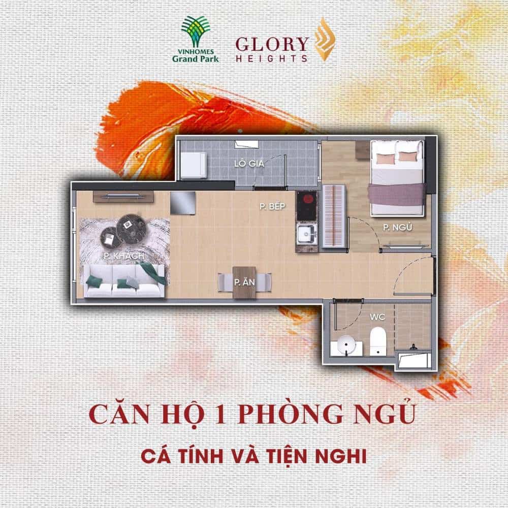 căn hộ 1PN glory height vinhomes grand park