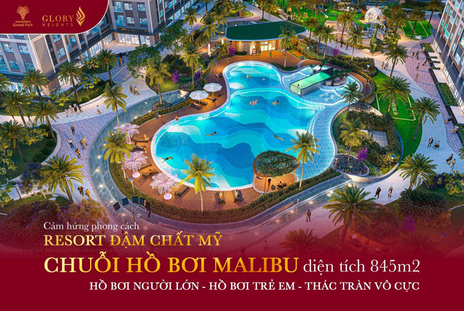 Hồ bơi tại Glory Heights Vinhomes Grand Park