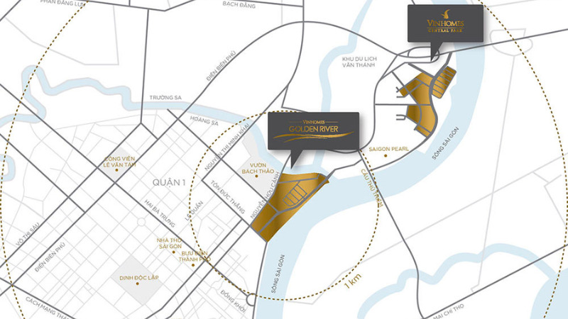 Vị trí vinhomes golden river