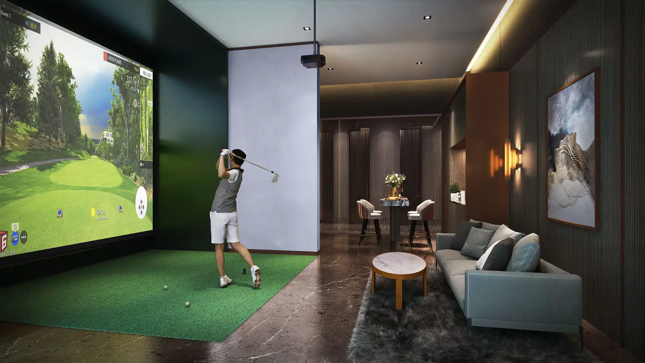 Tiện ích Phòng tập Golf tại căn hộ The OpusK Residence thuộc dự án The Metropole Thủ Thiêm