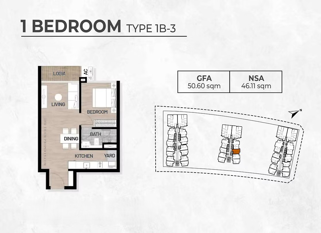 Layout thiết kế căn hộ 1 phòng ngủ